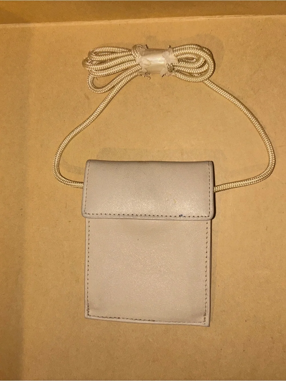 La Garde Tan Leather Badge Holder with Lanyard